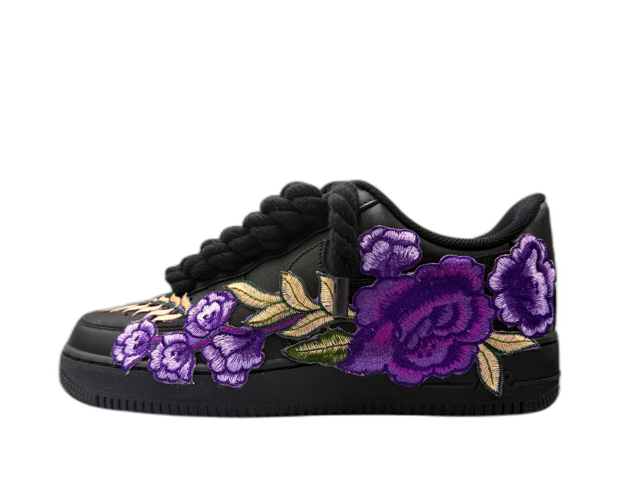 Nike Air Force 1 Low ‘07 Black / Purple Rose Rope Laces
