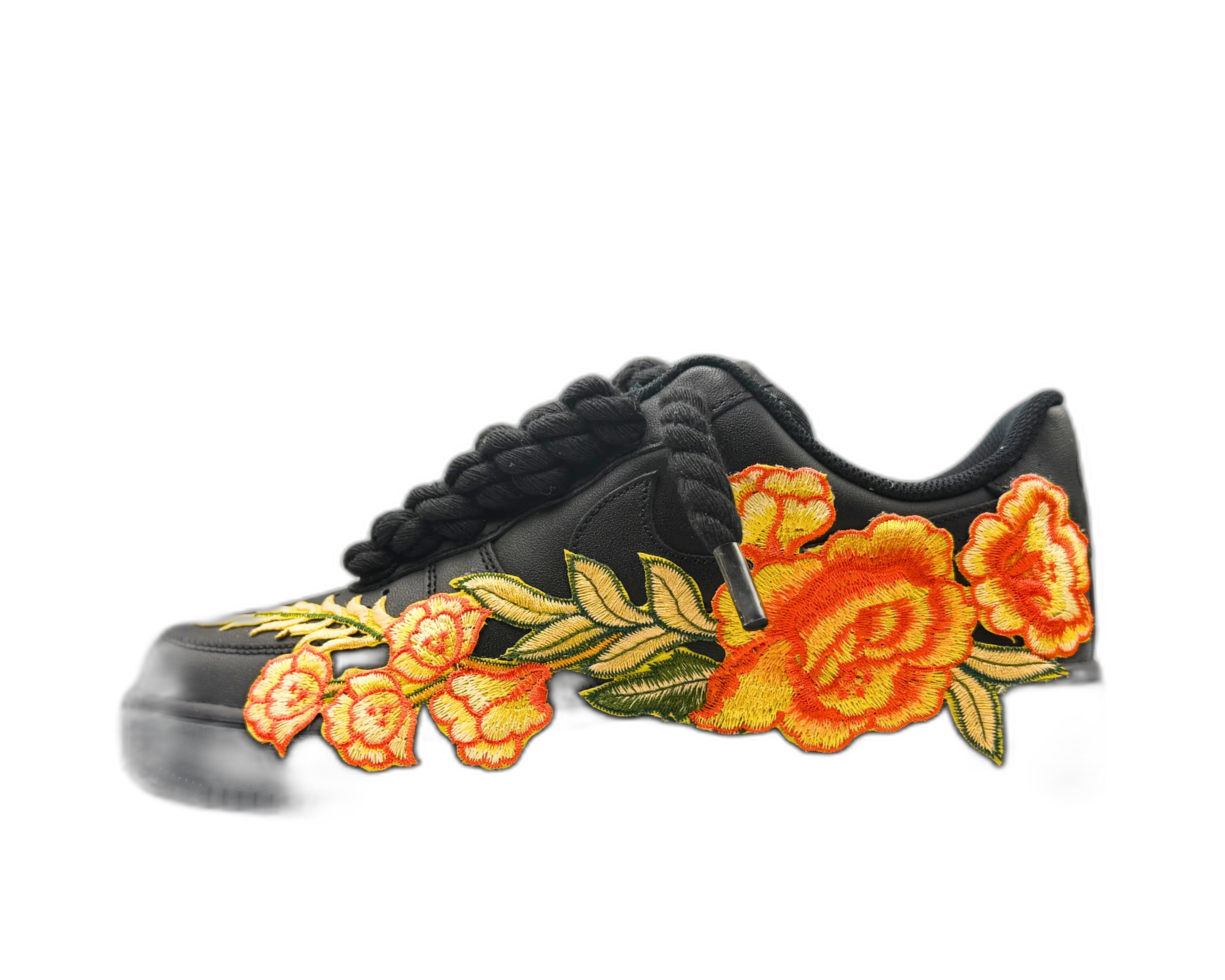 Nike Air Force 1 Low ‘07 Black / Orange Rose Rope Laces