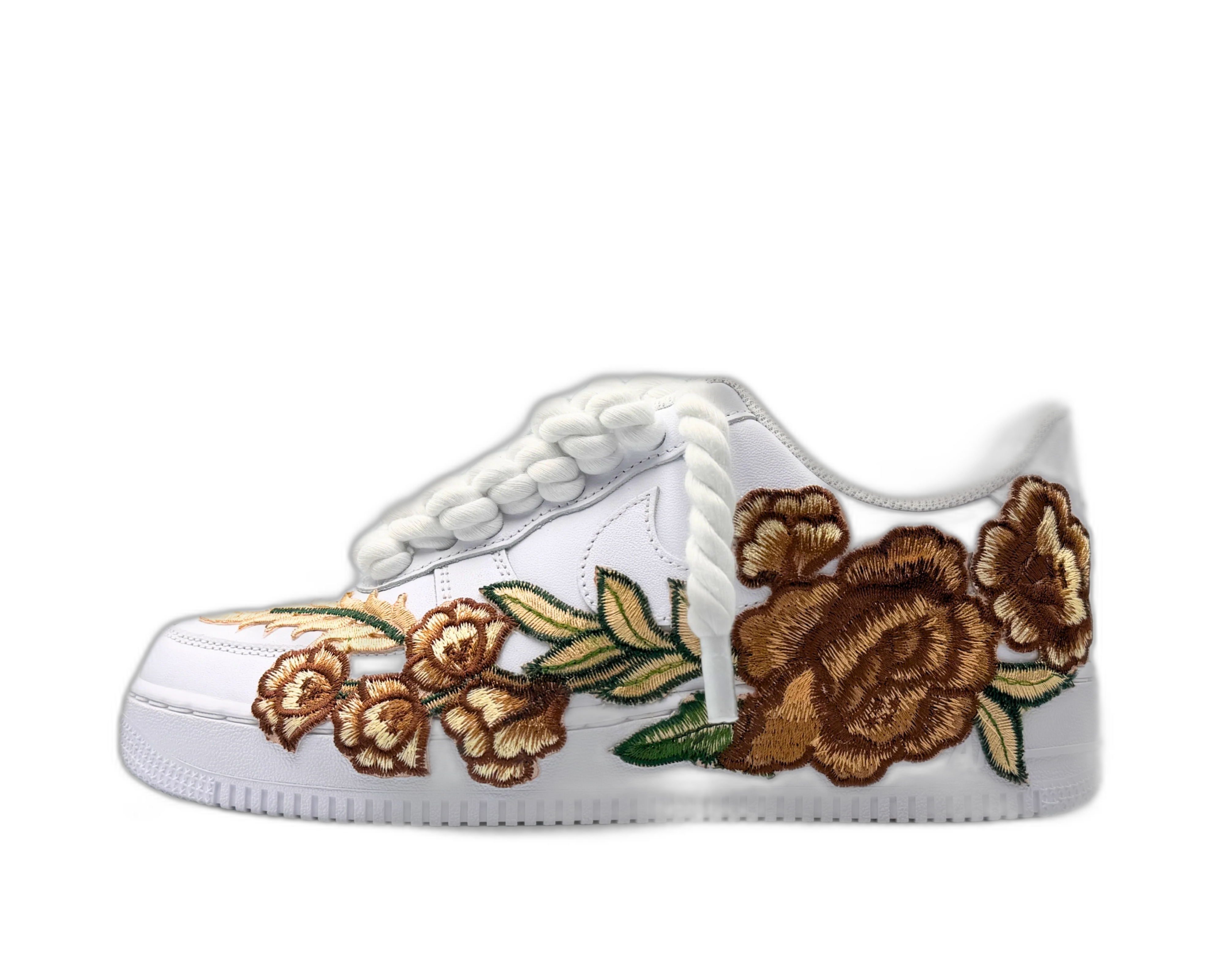 Nike Air Force 1 Low ‘07 White / Brown Rose Rope Laces