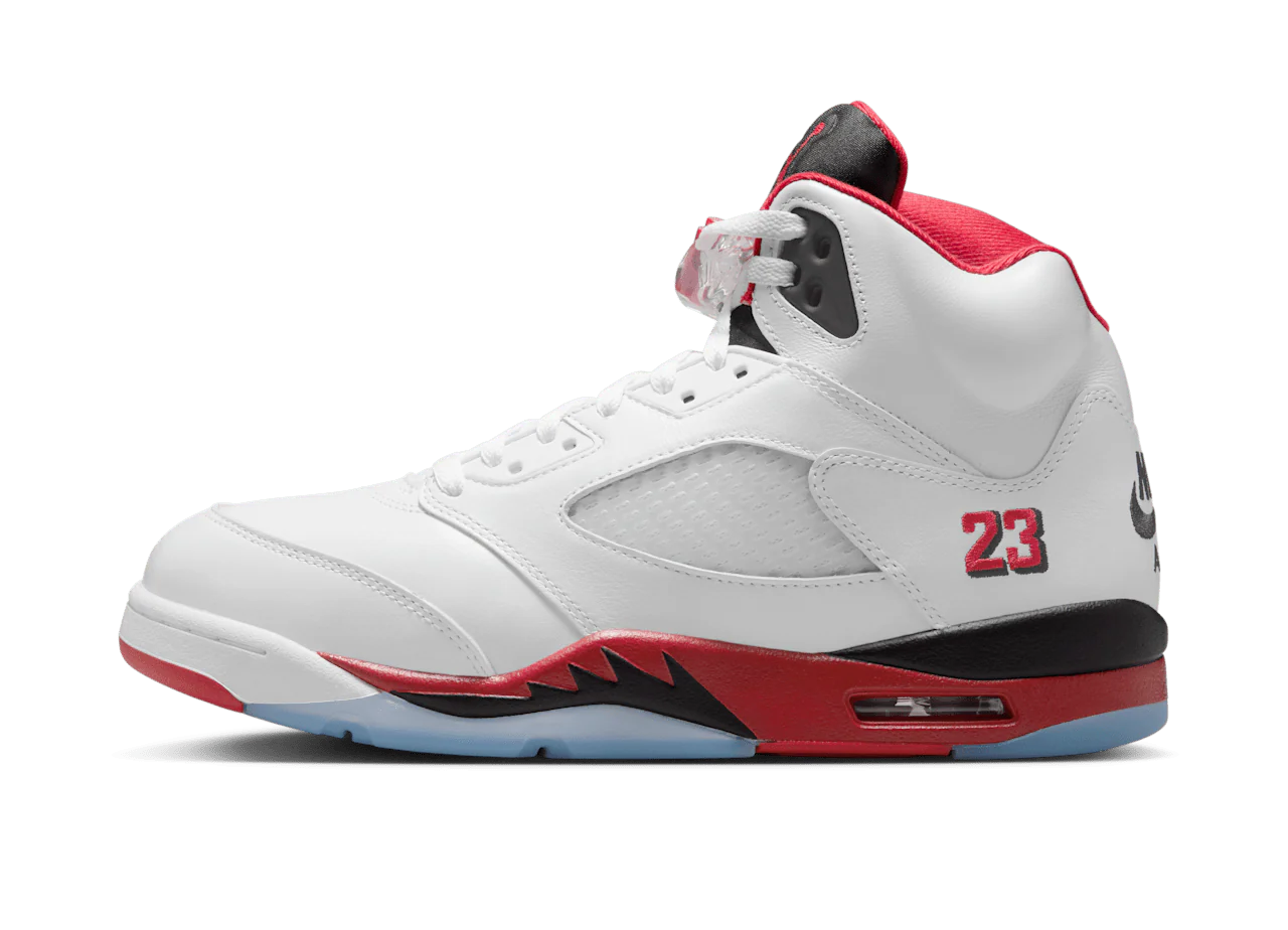 Jordan 5 Retro Fire Red Black Tongue (2025)