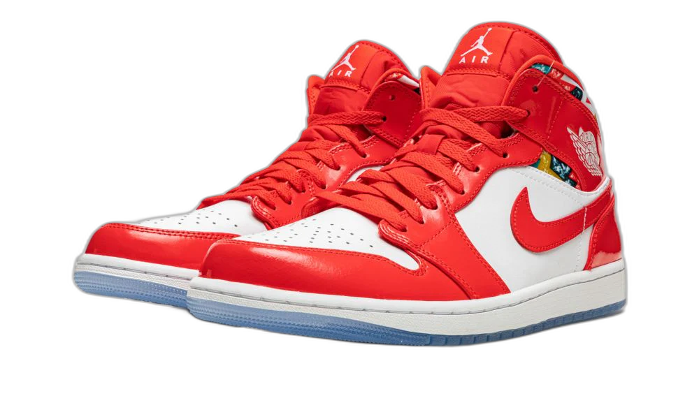 Jordan 1 Mid Barcelona Sweater Red Patent