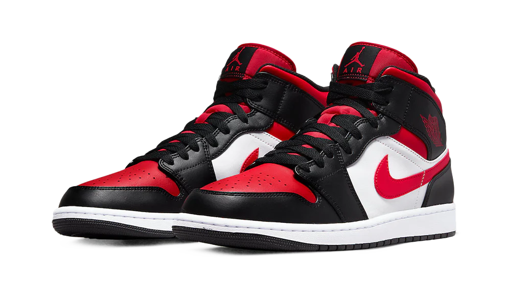 Jordan 1 Mid White Black Red