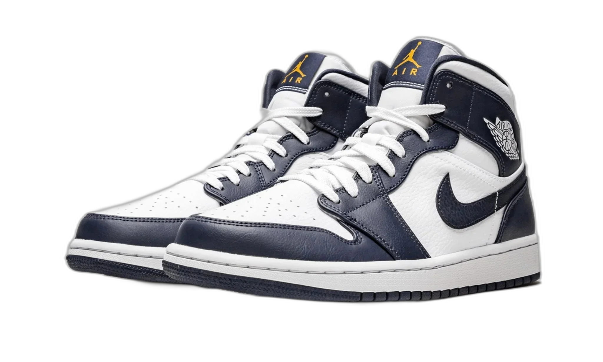 Jordan 1 Mid White Metallic Gold Obsidian