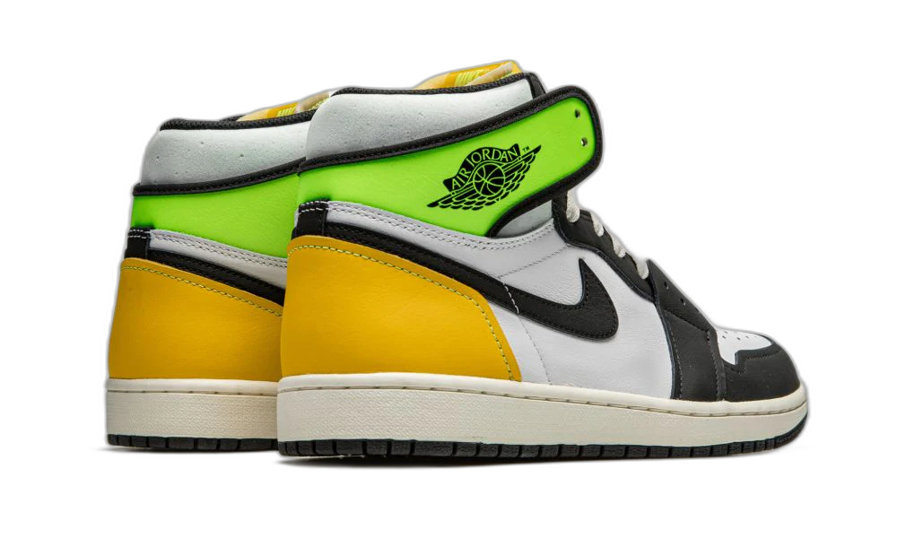 Jordan 1 Retro High White Black Volt University Gold