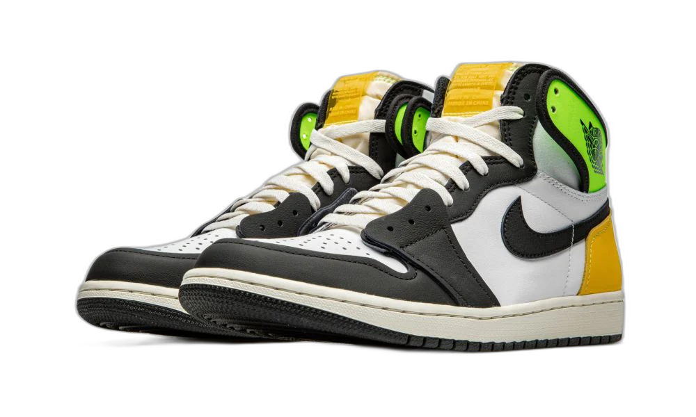 Jordan 1 Retro High White Black Volt University Gold