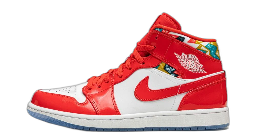 Jordan 1 Mid Barcelona Sweater Red Patent
